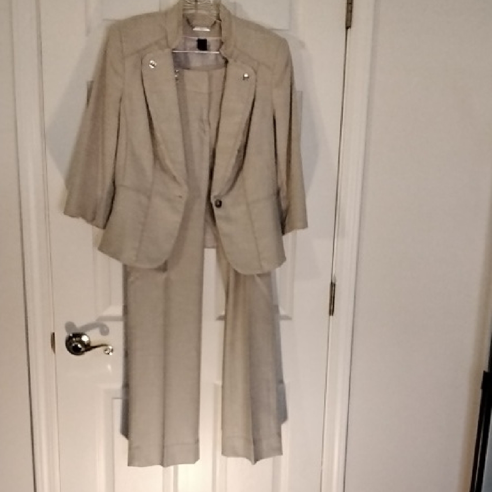 White House Black Market Beige Suit Set